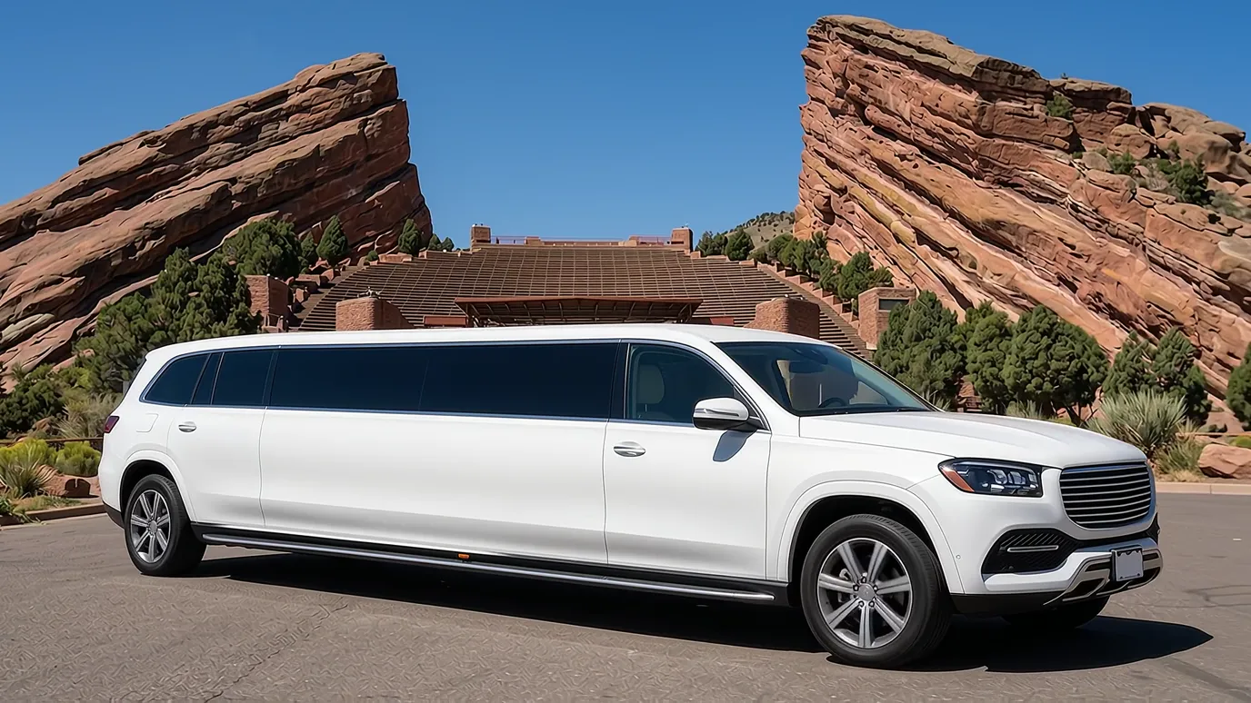 Vail white Mercedes GLS 18 passenger stretch limo
